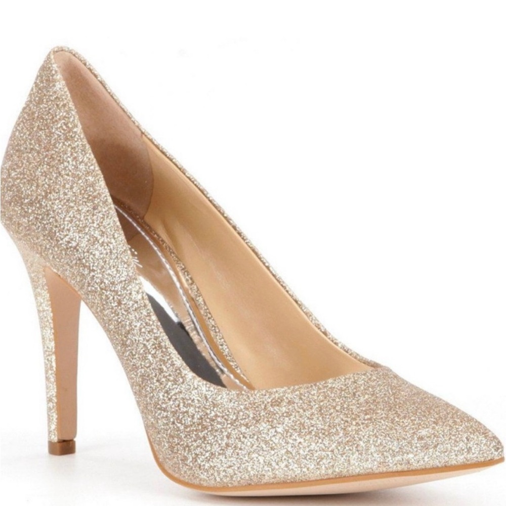 Gianni  Bini Gold Glitter High Heels